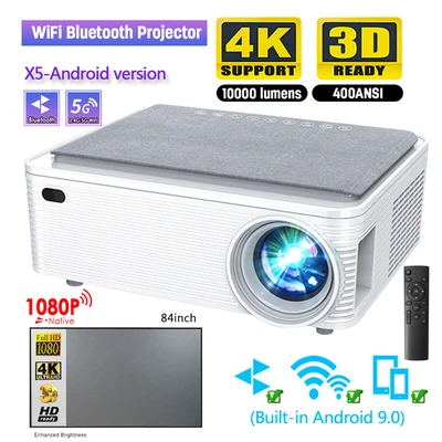$263.69 • Buy Portable 5G HD 1080P Wireless WiFi Movie Video Projector TV 4K Bluetooth Android