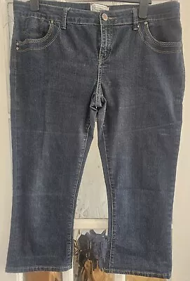 Womens Denim 24/7 Dark Blue Cropped Jeans - Uk 16 • £8.99