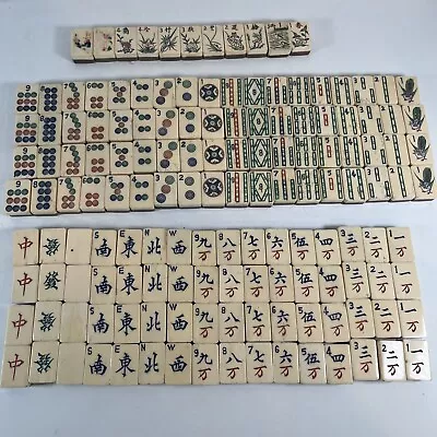 147 Vintage Antique Dovetail Mahjong Mah Jongg Tiles Only - Wood & Bakelite(?) • $59