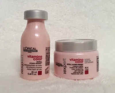 L'oreal Expert Vitamino Color Shampoo 1oz & Mask 0.68oz / DUO PACK / Sample Size • $9.16