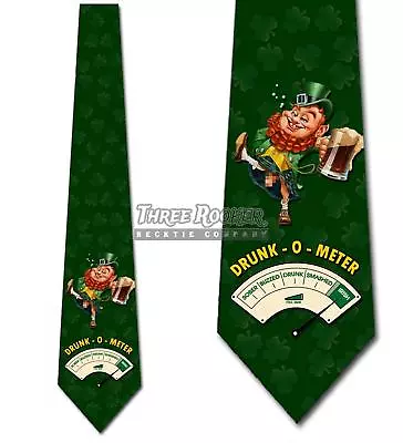 Drunk-O-Meter (Censored) Necktie Irish Tie Men's Ties St Patricks Necktie • $18.75