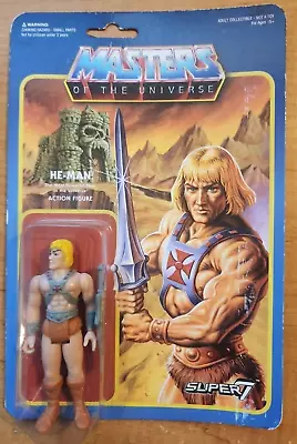 He-Man 2016 3.75  MOTU Masters Of The Universe ReAction Super 7 MOC NEW #2 • $23