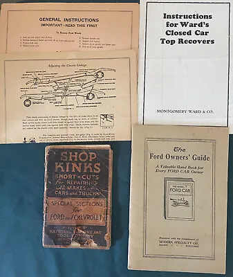 Antique Ford Owners Guide Model T Shop Kinks Chevy + Ephemera • $31