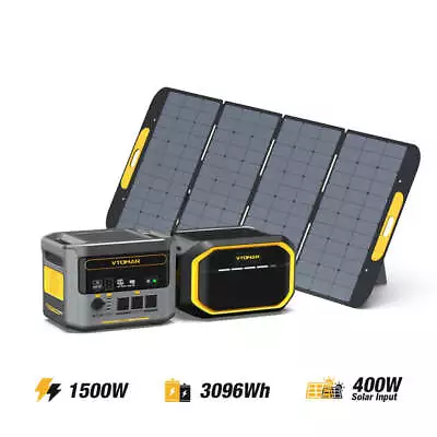 VTOMAN FlashSpeed 1500 Portable Power Station Solar Generator Battery Panels • £239.99