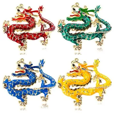 Fashion Crystal Enamel Dragon Brooch Pin Women Men Costume Jewelry Party Gifts • £3.66