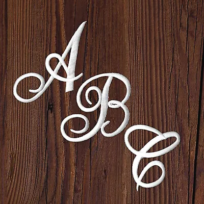 $29.99 • Buy Iron On Script Letter Patches, Embroidered Monogram Letters, 3 Colors USA Seller