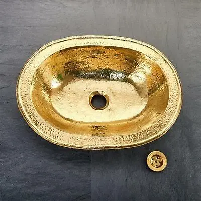 Brass Moroccan Sink Hammered Gold Color Round/oval Handmade Vintage Bathroom  • $160