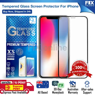 $2.99 • Buy Tempered Glass Screen Protector Full For  IPhone 14 13 12 11 X XS Pro Max 8 7 6