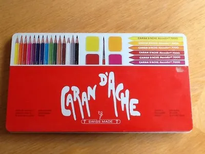Vintage Caran D'ache Neocolor Metal Cased Crayons Supracolor Pencils & Paint • £45