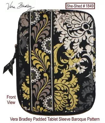 Vera Bradley Ereader Tablet Quilted Sleeve Baroque Pattern (used) • $14.95