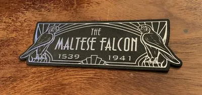 CUSTOM MALTESE FALCON STATUE DISPLAY PLACARD PROP (Silver Finish) • $28.99
