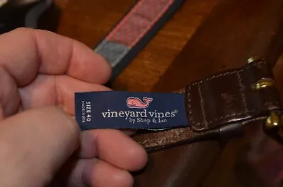 Vineyard Vines Belt Whale Leather Canvas MULTI-COLORED Preppy Ribbon Web Mens 40 • $8