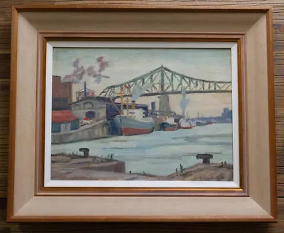 Betty Galbraith-Cornell – Montreal Harbour – Canadian Impressionist Oil Painting • £199