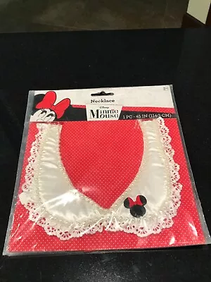 MINNIE MOUSE Cloth Necklace/Collar 45  Faux Pearls Lace & Satin Vintage • $14