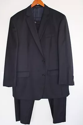 NAVY-BLUE MICHAEL KORS 100% WOOL 2pc SUIT Sz 48L JACKET & 42 PANTS Pinstripe • $36.97