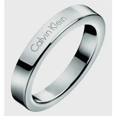 Calvin Klein Silver Tone Hook Ring Size “M” Bnwt • £34.99