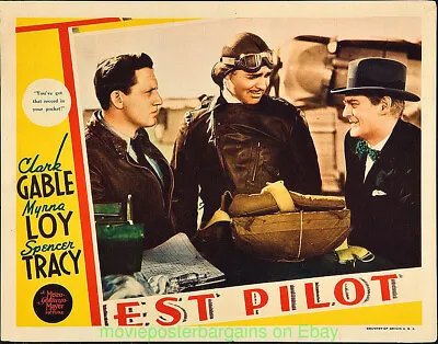 TEST PILOT LOBBY CARD #2 CLARK GABLE MYRNA LOY SPENCER TRACY 1938 Original • $400