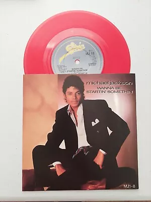 RED VINYL MICHAEL JACKSON WANNA BE STARTIN' SOMETHIN 45RPM Picture Sleeve MJ1-8 • $27.07