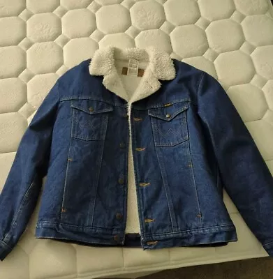 Wrangler Sherpa Lined Denim Jacket Large • $25