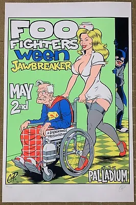 $250 • Buy Coop Foo Fighters Ween Silkscreen Concert Poster 1996 Superman Comic Signed