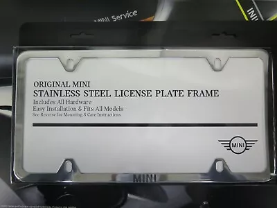Oem Mini Cooper Laser Slimline Stainless Steel License Plate Frame 82122365011 • $29.41