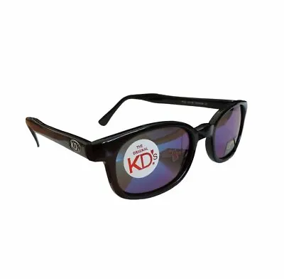 Original X-KD's Biker Blue Mirror Lens Black Frames Sunglasses • $12.75