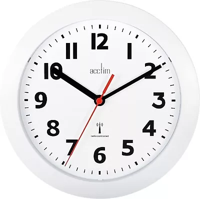 Acctim Parona Radio Controlled Plastic 23cm Wall Clock White 74312 • £19.99