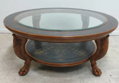 Large Maitland Smith Round French Carved Paw Foot Coffee Table • $1529.10