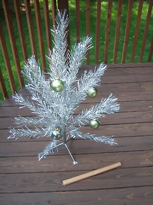 Pretty Vtg 3ft Retro Silver Sparkler Stainless Aluminum Xmas Tree #36 • $219.99