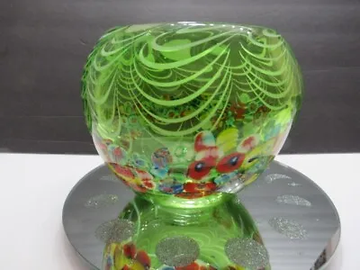 Murano Millefiori Latticino Art Glass Bowl • $225