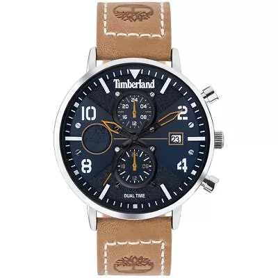 Timberland Men's Watch Dual Time Blue Dial Leather Strap TDWGF2091501 • $113.30