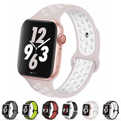 $7.80 • Buy Sport Silicone Strap IWatch Band For Apple Watch Series 8 7 6 5 4 SE 40 44 41 45