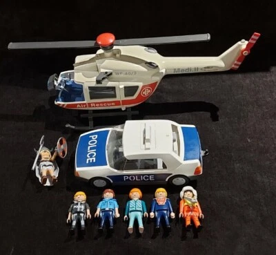 Vintage Playmobil Bundle. Police Car & Helicopter. 6 People • £1.20