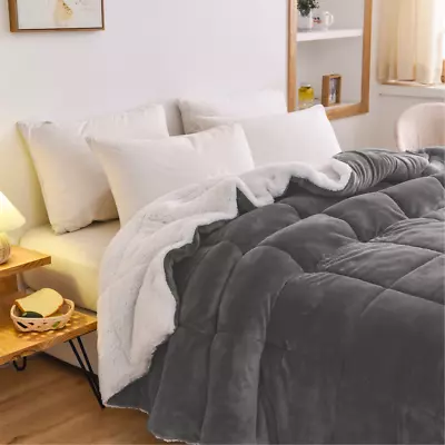 700GSM Reversible Warm Teddy Bear Fleece Quilt Winter Sherpa Doona All Size • $65