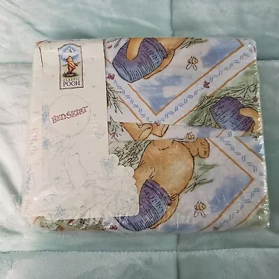 Disney Classic Winnie The Pooh Honey Pot QUEEN  Bedskirt USA  NEW  • $30