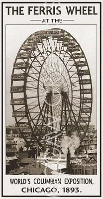 Vintage Photography - The Ferris Wheel 1893 • $42