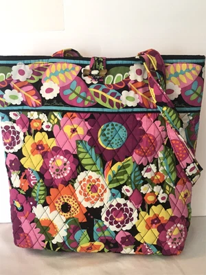 $34 • Buy Vera Bradley Va Va Bloom Large Tote Hard Bottom Toggle Close 2012 Retired