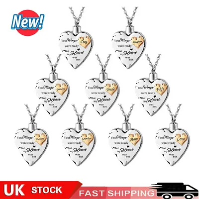 Cremation Ashes Urn Necklace Ashes Heart Pendent Jewellery For Memorial Locket*  • £8.16