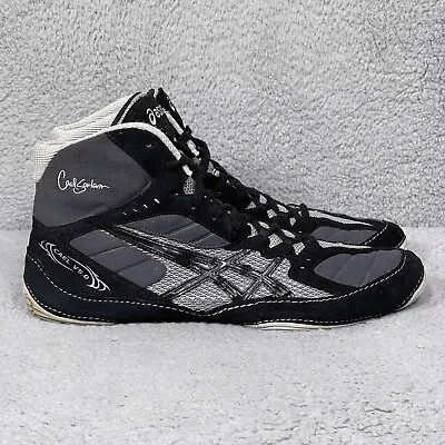 Asics Cael Sanderson V5.0 Mens Size 14 Wrestling Shoes Black Gray J202Y • $43.99