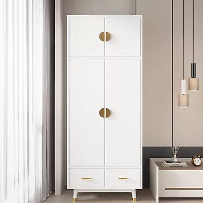 31.5 W X 70 H Wardrobe Armoire Closet For Hanging Clothes With 2 Drawer&Shelves • $260.99