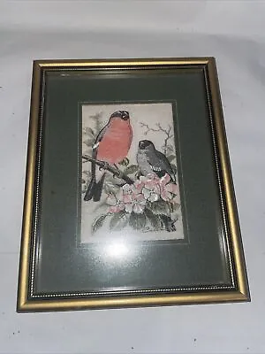 J. & J. Cash's Framed Woven Silk Picture Of A Pair Of Bullfinch In A Tree • £12.99