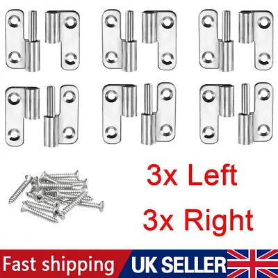 6PCS 1.5  Detachable Hinge Small Slip Joint Flag Hinge Lift Off Door Hinge T • £6.28