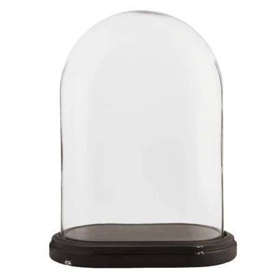 £49.99 • Buy Glass Display Cloche Bell Jar Dome Flower Preservation Vase Wooden Base 33cm