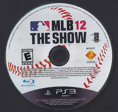 MLB 12: The Show - PS3 - Disc Only - Tested & Working • $3