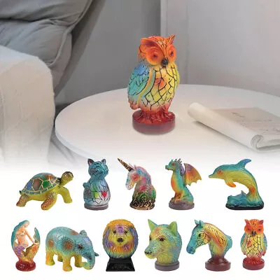 Animal Table Lamp Stained Resin Stained Night Light Retro Desk Lamps Xmas Gift ~ • $17.86