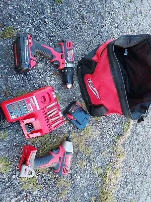 Milwaukee 2697-22 18V 1/2  Cordless Hammer Drill Set • $300