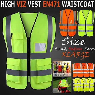 £5.99 • Buy Hi Vis High Viz Visibility Vest Waistcoat Safety Supertouch Reflective W/ Pocket