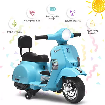 6VToddler Scooter Ride On Vespa Battery Powered Retro Balance Electric Motorbike • £54.95