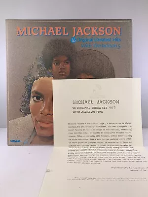 Michael Jackson 16 Original Greatest Hits Lp Vinyl Promo W/ Press Release Brazil • $65