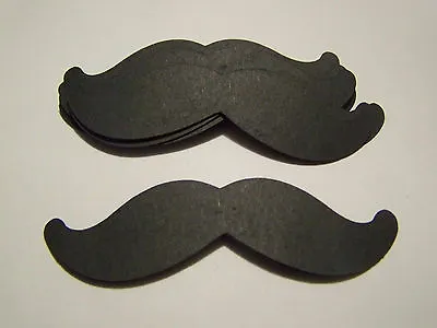 Mustaches Black 18 Party Favors Card Insert Cardstock 3.5 X1  Handmade  0201 • $1.80